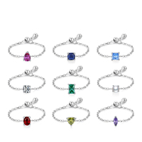 Bague empilable en argent sterling 925 avec zircon double couche pour femme, colorée, tendance, faite à la main