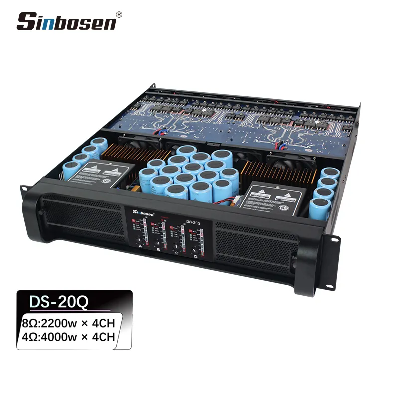 Sinbosen DS-20Q professional 4 channel switching power supply amplifier suitable for dual 18-inch subwoofer