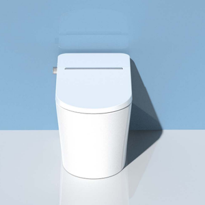 <span class=keywords><strong>WC</strong></span> intelligent économique avec cuvette en céramique allongée, capteur automatique, chasse d'eau par gravité, télécommande incluse et siège chauffant - Product Image 2