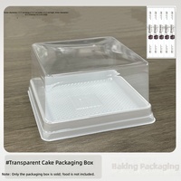 Boîtes d'emballage en plastique carrées blanches avec couvercle transparent pour gâteaux et desserts, vente en gros d'usine