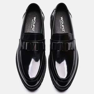 Chaussures en cuir pour hommes de haute qualité, décontractées et élégantes, à plateforme et bout rond - Product Image 3