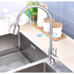 Moderno rubinetto da <span class=keywords><strong>cucina</strong></span> flessibile girevole <span class=keywords><strong>lavello</strong></span> di miscelazione rubinetto da <span class=keywords><strong>cucina</strong></span> in acciaio inox - Product Image 4