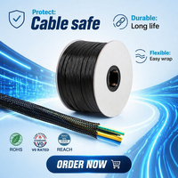 Gaine tressée flexible en PET nylon ignifuge extensible pour la protection des faisceaux de câbles automobiles