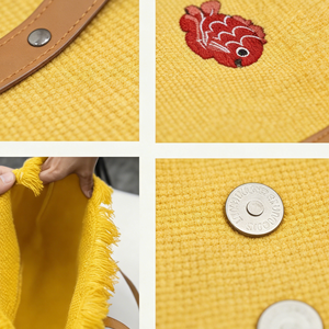 Bolso de Lona Abierto Reutilizable de Moda Bohemia Ecológica con Flecos Bordados Personalizados, de Gran Tamaño, con Dos Correas y Cierre de Botón con Letras para Mujer - Product Image 5