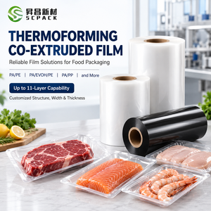 Film de couverture supérieur Easy Peel Web, film barrière co-extrudé 7 couches pour emballage de viande en plateau <span class=keywords><strong>MAP</strong></span>, en rouleau - Product Image 1