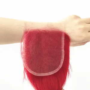 Cabelo humano brasileiro liso sem processado, cabelo liso de alta qualidade com fecho, remy virgem 4x4 fechamento em estoque