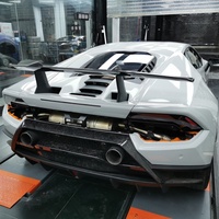 Para Lamborghini Huracan LP580 actualizado y modificado con parachoques estilo P de fibra de carbono seco y parachoques trasero