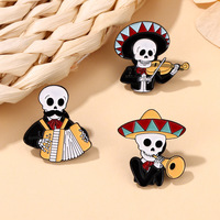 Halloween Funny Party Accordéon Guitare Instrument Musique Émail Doux Épinglette