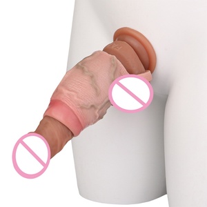 FAAK New Realistic Penis Sleeve Enlargement Wholesale Sheath Erotic Sex Toy Penis Sheath <b>Dildo</b> Sleeve Enlarge Customized for Men - Product Image 6