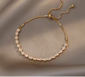Bracciale Tennis in Cristallo Oro Rosa con Incastonatura a Canale, Classico per l'Uso Quotidiano Femminile - Product Image 3
