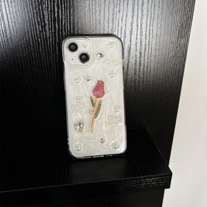 Lujo Rhinestone Bling <span class=keywords><strong>amor</strong></span> perla 3D rosa a prueba de golpes funda de teléfono móvil para IPhone 7 a 16 Pro Max - Product Image 6