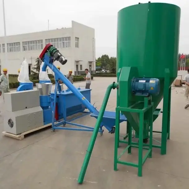 Machine de Production d'aliments granulés pour poulet, animaux et vache, ligne 1 tonne