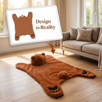 Tapis tufté 3D fait main de marque célèbre, sur mesure, en peluche à poils longs de 10 mm en nylon pour salon moderne