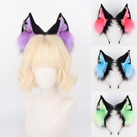 Serre-tête en peluche polyester fait main Yihaoyi, oreilles de renard, motif étoilé, pour cosplay anime, accessoire de cheveux réaliste en forme d'oreilles d'animal, unisexe