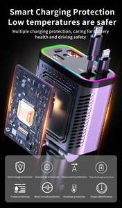 <span class=keywords><strong>Chargeur</strong></span> de voiture rétractable 4-en-1 Find My 120W à charge rapide 65W avec lumière stellaire et 2 câbles adaptateur Type C pour <span class=keywords><strong>iPhone</strong></span> et ordinateur portable - Product Image 5