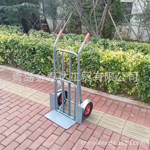 Chariot de manutention manuel 1100x580x814mm 2 roues pliable en acier pour usage industriel, revêtement poudré argenté - Product Image 1