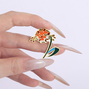 เข็มกลัดดอกไม้เคลือบลายดอกไม้ทำจากโลหะสำหรับใส่เสื้อผ้ากระเป๋าเป้สะพายหลังเครื่องประดับของขวัญสำหรับเพื่อนขายส่ง - Product Image 4