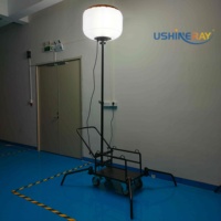 Lumière LED pour ballon 500W, chariot mobile personnalisé 360° °   Tour d'éclairage gonflable portable anti-éblouissement pour travaux de construction et de voirie