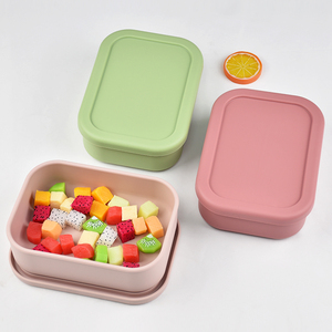 Boîte à lunch rectangulaire en silicone sans séparateur, récipient de stockage alimentaire, compatible micro-ondes, boîte bento portable pour enfants et adultes, pique-nique en plein air - Product Image 5