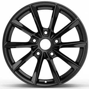 Rines Deportivos Negros Brillantes de 10 Radios - Rines Monobloque Forjados Ligeros para Sedanes Deportivos - Product Image 1