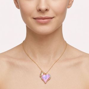Pendentif Cœur Papillon en Zirconium Créatif et Unique, Matériaux d'Accessoires DIY, Alliage Électroplaqué, Meilleures Ventes Transfrontalières - Product Image 3