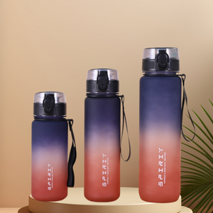Custom Logo 1L Gradient Color Portable <b>Plastic</b> Sports Water Bottle with <b>Straw</b> Water Cup for Students for Outdoor - Product Image 1