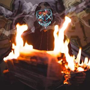 RICHSHINING Halloween Cosplay Party Favors Éclairage Led Effrayant Squelette Masque Horreur Grimace EL Fil Terreur Crâne Masque Complet - Product Image 1