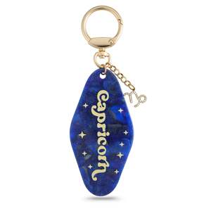 Portachiavi Personalizzato con Simbolo Zodiacale di Capricorno, Dicembre e Gennaio, Charm in Acrilico Blu per Borse - Product Image 3