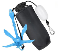 Kit d'ancrage pliable en acier moulé de 3,5 lb pour kayaks, canoës, planches à pagaie SUP, jet-skis et accessoires de bateau pour la marine et les activités de plein air