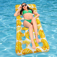 Feuilles personnalisées d'usine impression PVC piscine gonflable rangée flottante tapis de plage d'été sauter piscine chaise longue flotteur pour adulte