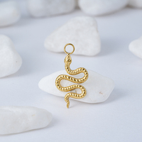 Pendentif à breloque en forme de serpent en titane pour lobe d'oreille petit cerceau Huggie Dangle boucle d'oreille fabrication de bijoux bricolage artisanat