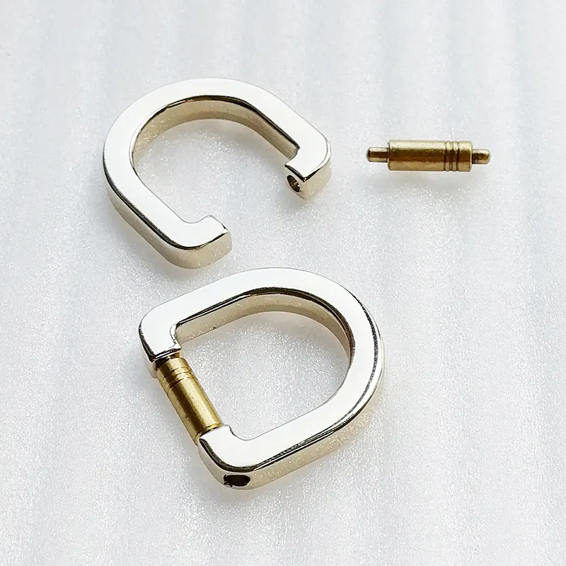 Handtaschen teile und Beschläge 15,5mm Metall-D-Ringe mit Schraub verschluss für Ledertaschen-Anschluss riemen ring