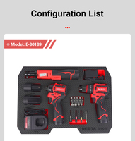 BESITA Kit Combinado de 24 Piezas 3 en 1: Taladro Inalámbrico sin Escobillas, Llave de Impacto y Atornillador con Estuche de Moldeo por Soplado y Cargador de Batería