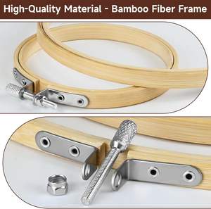 Cadre de broderie en bois de bambou réglable en gros cerceau <span class=keywords><strong>cercle</strong></span> point de croix anneau accessoires de broderie outil cerceaux ronds - Product Image 4