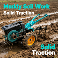 Tracteur multifonctionnel de 18 CV avec cultivateur rotatif et charrue