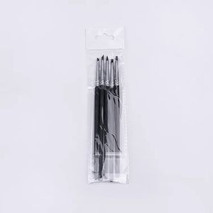 Garder le sourire 5 pièces/ensemble ongles Silicone brosse dessin peinture stylo peinture Liner stylo acrylique <span class=keywords><strong>Gel</strong></span> brosse noir Nail Art pinceaux - Product Image 3