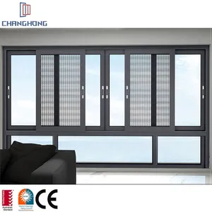 interior window living room fly screen mosquito net thermal break double glass window aluminum sliding window