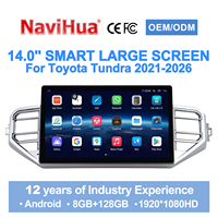 Radio Estéreo para Auto Navihua con Reproductor de DVD, Pantalla de 14 Pulgadas, Carplay, Android Auto, Unidad Principal de Audio, GPS, para Toyota Tundra Sequoia 2021-2026