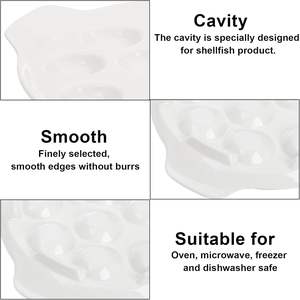Plat à escargots de 9 pouces, assiettes à pied, plat à escargots blanc en céramique avec 12 trous et poignées - Product Image 6