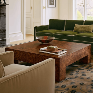 Tavolino da Caffè di Lusso in Legno Burl, Quadrato/Rettangolare, Design Antico Mid-Century, Arredamento Portatile per Soggiorno - Product Image 2