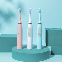 Brosse à dents électrique sonique à poils souples pour adultes, alimentée par piles, nettoyage en profondeur, étanche IPX7, réglage multi-vitesses pour usage domestique