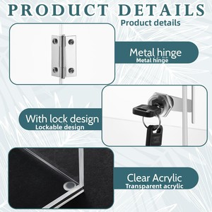 Vitrine en acrylique avec portes verrouillables, 3 niveaux, transparente, pour <span class=keywords><strong>magasin</strong></span> de détail - Product Image 3