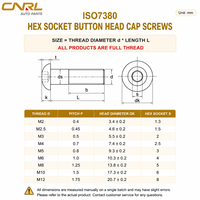 Sekrup Mesin Kepala Bulat Hexagon Socket Hex Drive Stainless Steel ISO7380 ISO 7380 Cup Allen M3 M4 M5 M6 M8 M10 M12