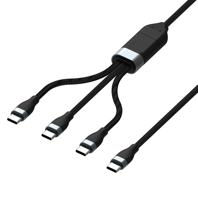 3 in 1 100W USB C to 3 USB C Cable 5A PD Fast Charging Multi Type C Splitter Cord Nylon Braided for Laptop Phone Wholesale