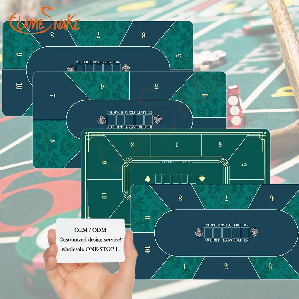 Ngọn Lửa Rắn Tùy Chỉnh Trống Thăng Hoa Poker Mat 1.2M X 0.6M Polyester Thăng Hoa Cờ Bạc Poker Mat