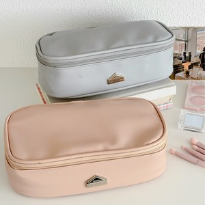 Nouvelle trousse de maquillage minimaliste de grande capacité, couleur unie, sac de voyage haut de gamme, trousse de maquillage classifiée - Product Image 5