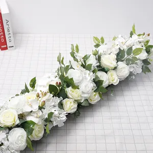 Corredor de mesa artificial flor de casamento parede decoração de festa para venda flores de parede artificial decoração de casamento