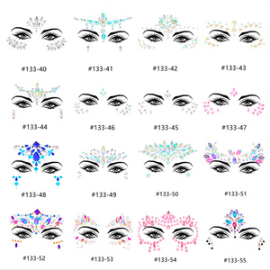 Festival fête visage bijou <span class=keywords><strong>tatouage</strong></span> larmes Strass arc-en-ciel strass corps temporaire cristal breloques pierres pour femme décoration - Product Image 2