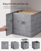 Caja de Almacenamiento Plegable Cuadrada de Tela No Tejida Personalizada, Ahorra Espacio, Multifuncional, para Muebles, Cajón