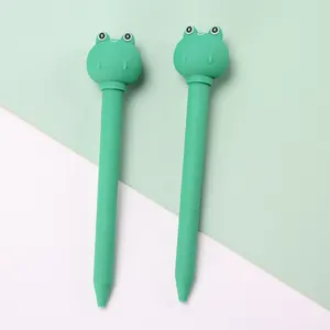 cute frog shape LED ballpoint pen with sounds light up china ballpoint pen ink pens custom logo